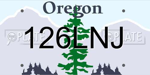 126LNJ Oregon License Plate