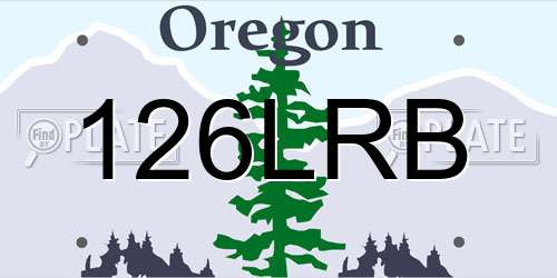 126LRB Oregon License Plate