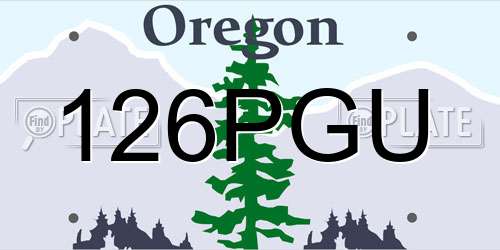126PGU Oregon License Plate