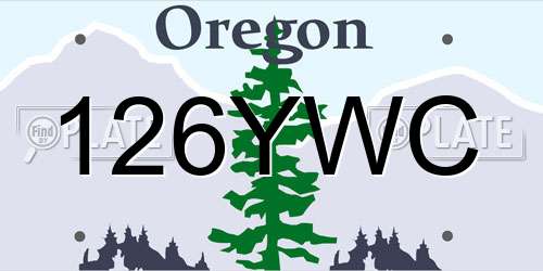 126YWC Oregon License Plate