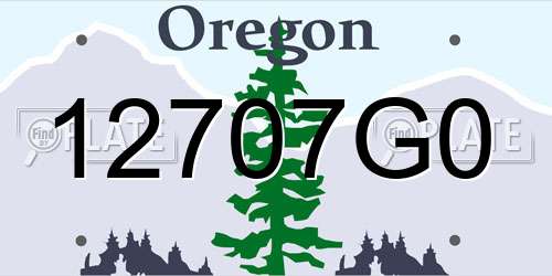 12707G0 Oregon License Plate