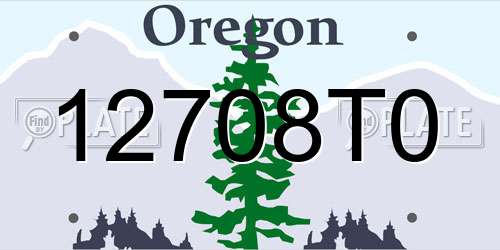 12708T0 Oregon License Plate
