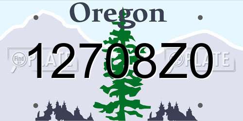 12708Z0 Oregon License Plate