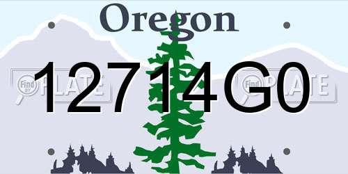 12714G0 Oregon License Plate