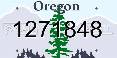 1271848 Oregon License Plate
