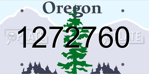 1272760 Oregon License Plate