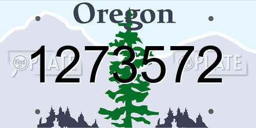 1273572 Oregon License Plate