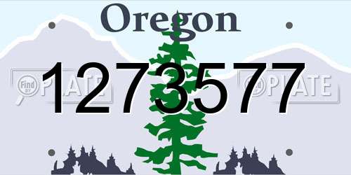 1273577 Oregon License Plate