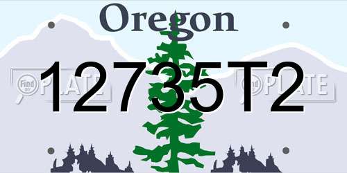12735T2 Oregon License Plate