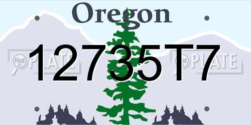 12735T7 Oregon License Plate