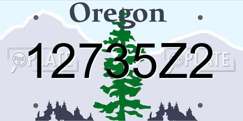 12735Z2 Oregon License Plate