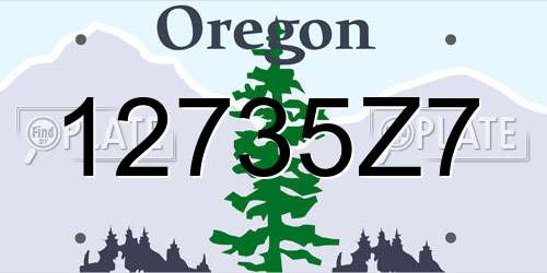 12735Z7 Oregon License Plate