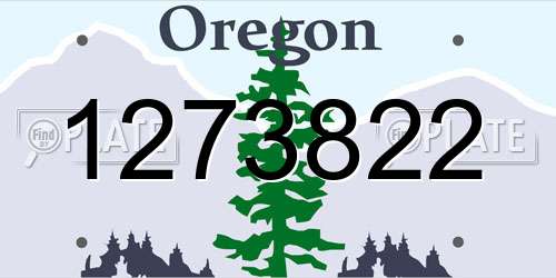 1273822 Oregon License Plate