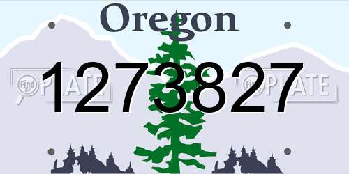 1273827 Oregon License Plate