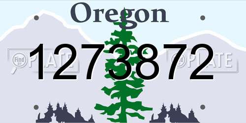 1273872 Oregon License Plate