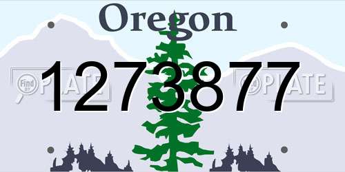 1273877 Oregon License Plate