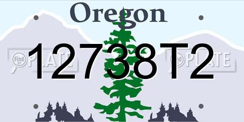 12738T2 Oregon License Plate