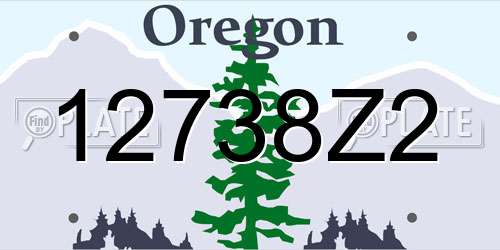 12738Z2 Oregon License Plate
