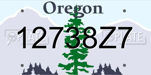 12738Z7 Oregon License Plate