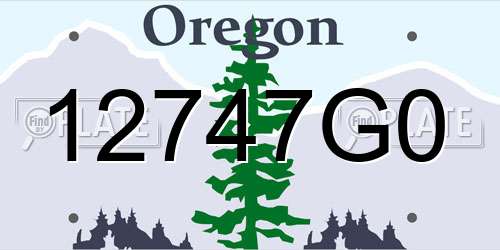 12747G0 Oregon License Plate