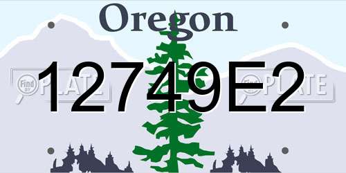 12749E2 Oregon License Plate