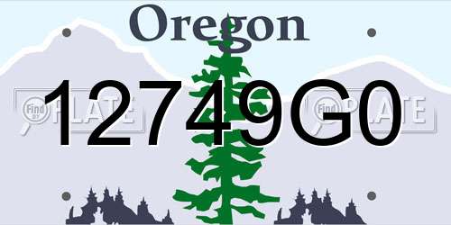 12749G0 Oregon License Plate