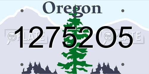 12752O5 Oregon License Plate