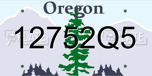 12752Q5 Oregon License Plate