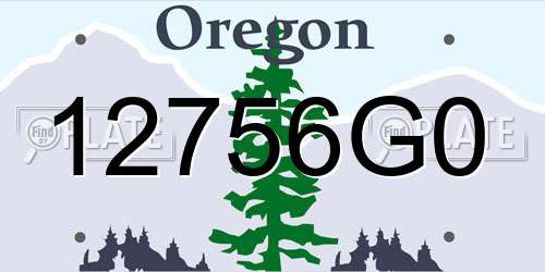 12756G0 Oregon License Plate