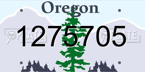 1275705 Oregon License Plate