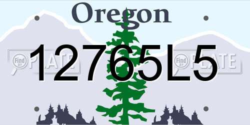 12765L5 Oregon License Plate