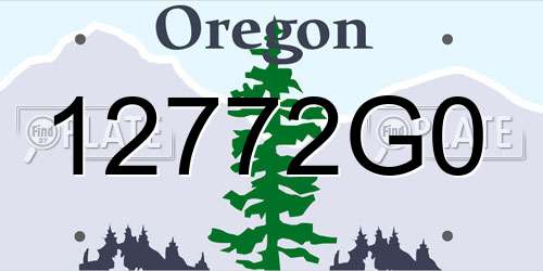 12772G0 Oregon License Plate