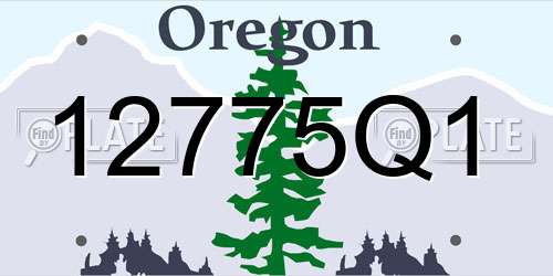 12775Q1 Oregon License Plate
