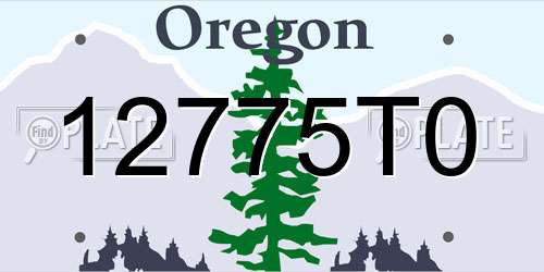 12775T0 Oregon License Plate