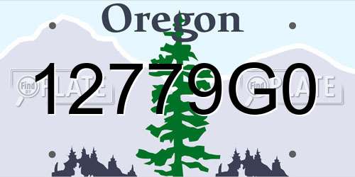 12779G0 Oregon License Plate