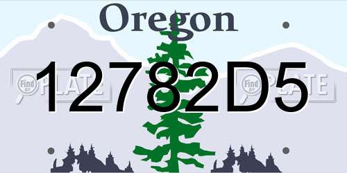 12782D5 Oregon License Plate