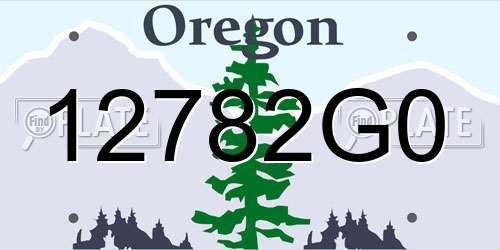 12782G0 Oregon License Plate