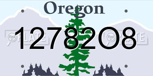 12782O8 Oregon License Plate