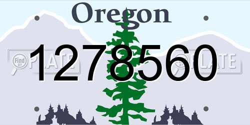 1278560 Oregon License Plate