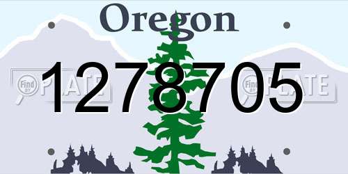 1278705 Oregon License Plate