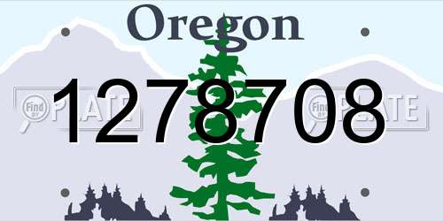 1278708 Oregon License Plate