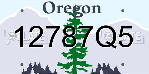 12787Q5 Oregon License Plate
