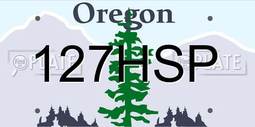 127HSP Oregon License Plate