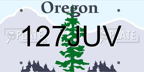 127JUV Oregon License Plate