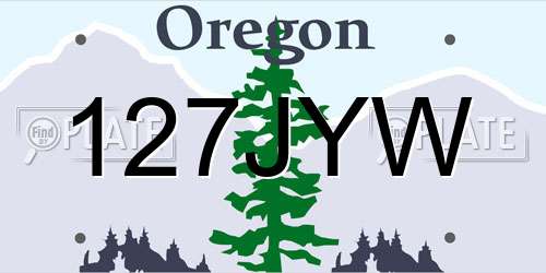 127JYW Oregon License Plate