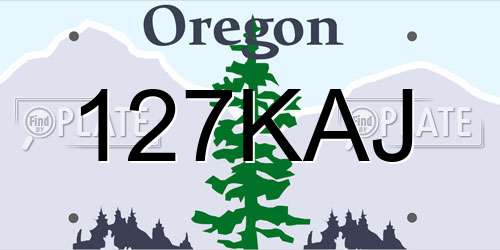 127KAJ Oregon License Plate