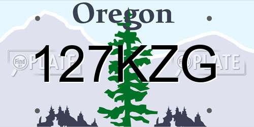 127KZG Oregon License Plate