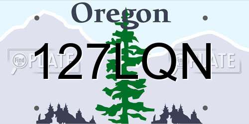 127LQN Oregon License Plate