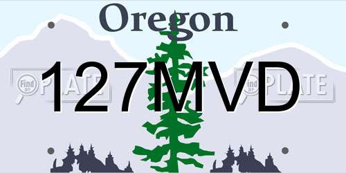 127MVD Oregon License Plate