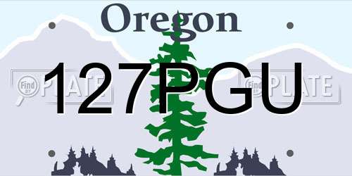 127PGU Oregon License Plate
